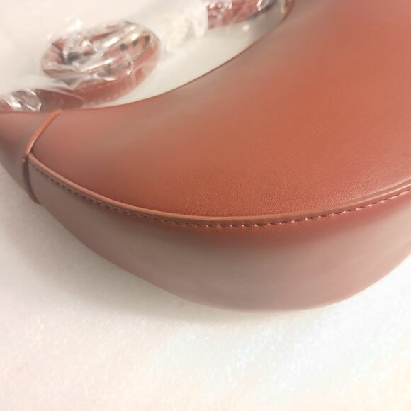 The Drop Crescent Crossbody Top Handle Bag Dark Red Vegan Leather NWT - Picture 3 of 12